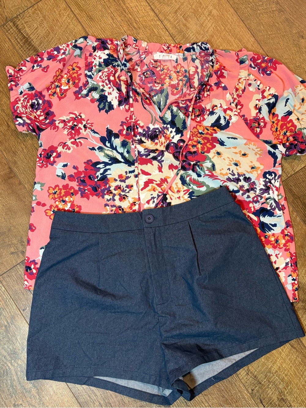 COMMENSE Dark Indigo Tailored Denim Shorts L High Rise 8/10